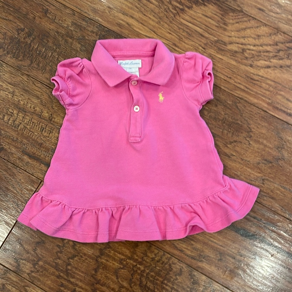 Ralph Lauren Infant Pink Yellow Short Sleeve Dress Size 3 Months